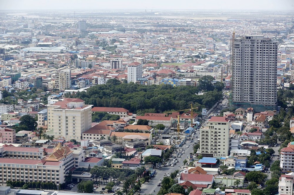 这是2019年9月11日在柬埔寨金边拍摄的城市风貌。（图：新华社）