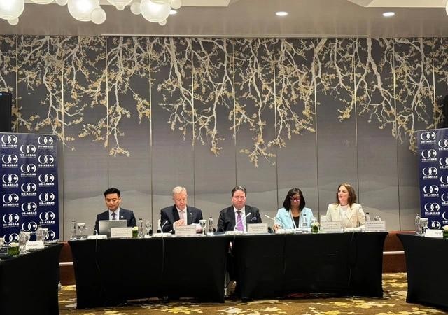 有史以来企业数最多的美国高级企业代表团访问越南。（图：杨玉）