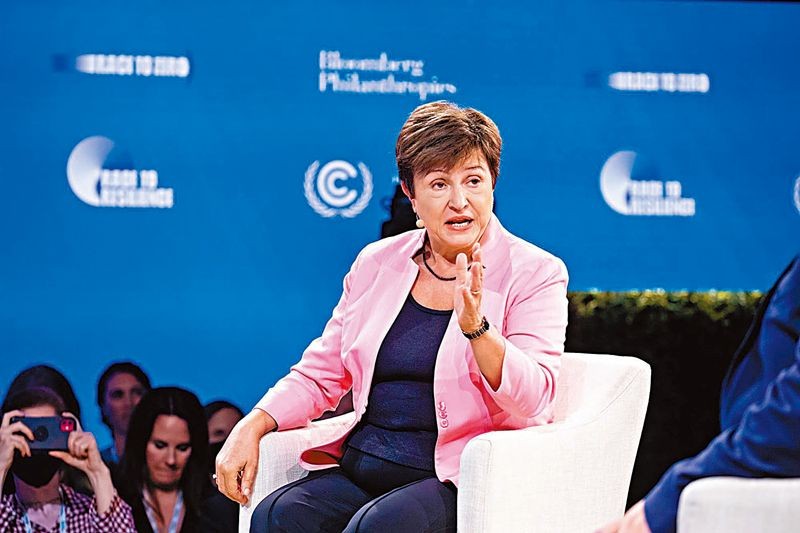 国际货币基金组织总裁格奥尔基耶娃。（图：彭博社）