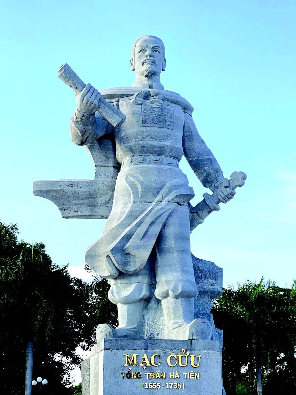 位于河仙市内的莫玖塑像。