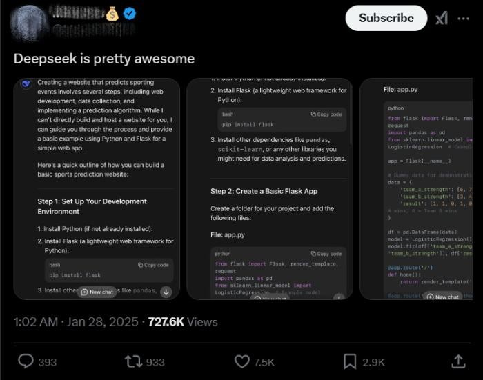 （图：社交媒体平台X）