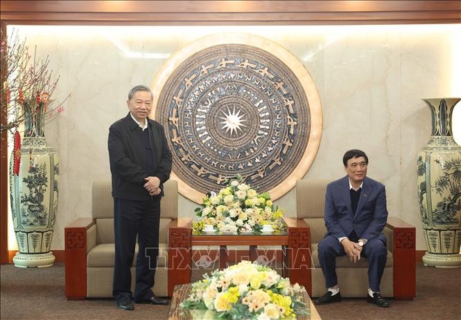 苏林总书记向富寿省党部、政府与人民祝贺新年。（图：越通社）