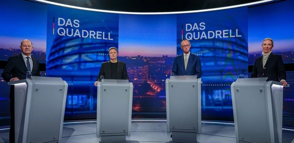 德国四位候选人举行电视辩论。（图：互联网）
