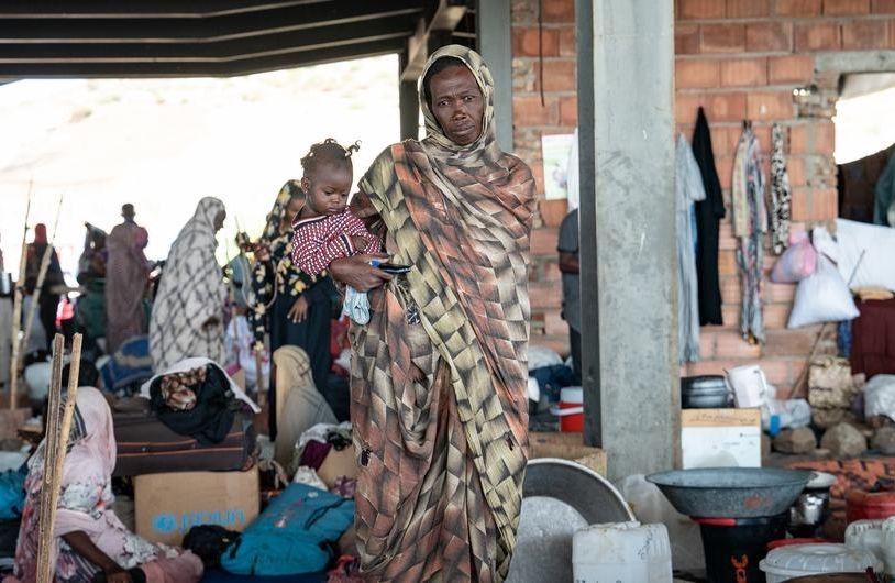 苏丹加达里夫州陆港收容中心，这里收容了来自喀土穆和邻近各州的数万名流离失所者。（图：联合国）
