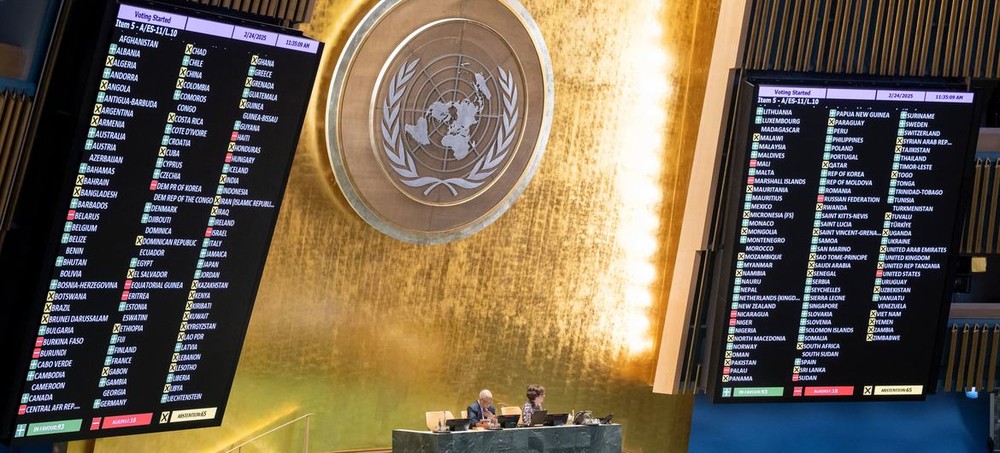 联大就乌克兰问题通过决议。（图：联合国）