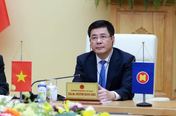 工贸部长阮鸿延出席东盟经济部长特别会议。（图：越通社）