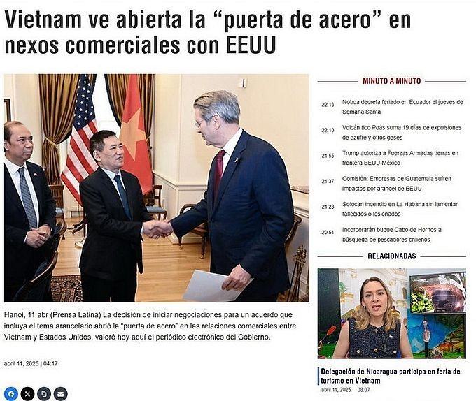 拉美媒体称越南打开对美贸易关系中“钢铁之门”