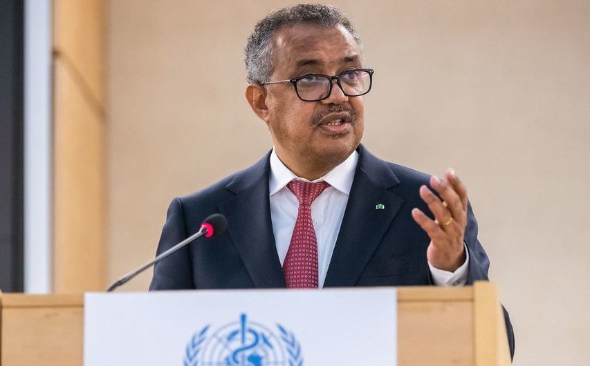 世界卫生组织总干事谭德塞在发表讲话。（图：联合国）