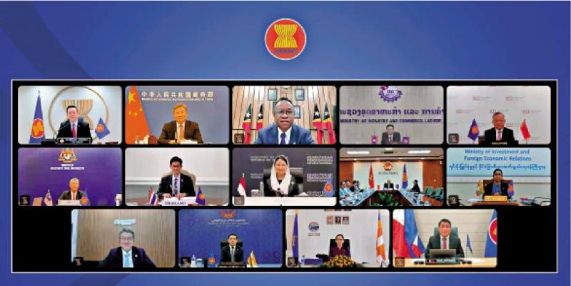 5月20日，东盟-中国经贸部长特别会议以线上方式举行，双方经贸部长共同宣布全面完成东盟-中国自贸区3.0版谈判。（图：越通社）