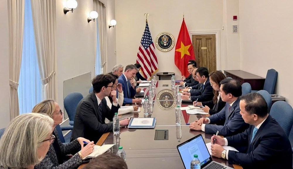 越美双边对等贸易协定第二轮谈判在美国首都华盛顿哥伦比亚特区举行。（图：越通社）