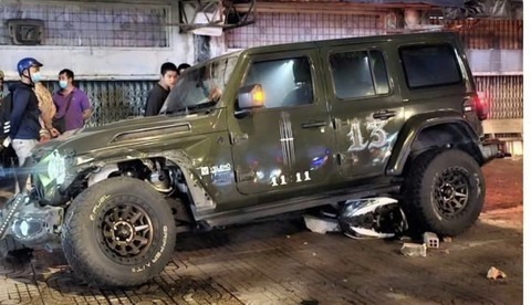 事故现场的肇事汽车。（图：C.A）