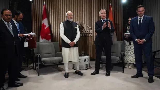 加拿大总理卡尼与印度总理莫迪会晤。（图：互联网）