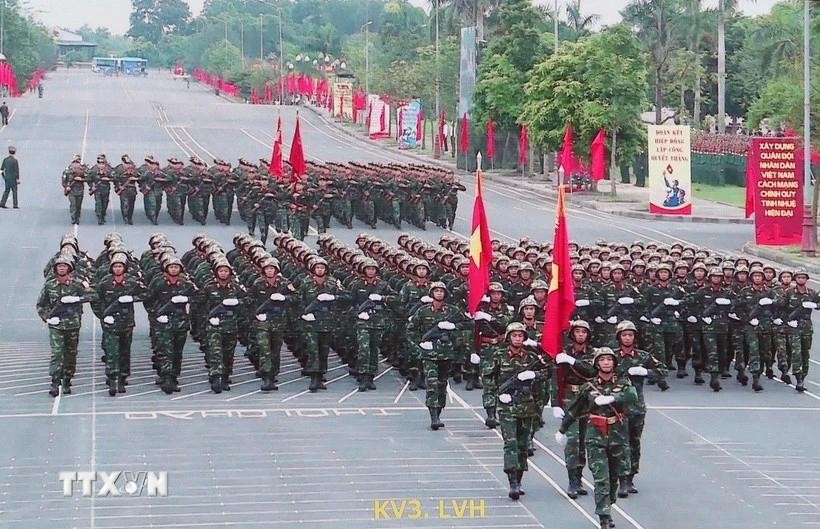 阅兵排练活动。（图：越通社）