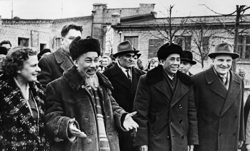 胡志明主席出于1961年10月召开的苏联共产党第二十二次代表大会。图片来源：越通社
