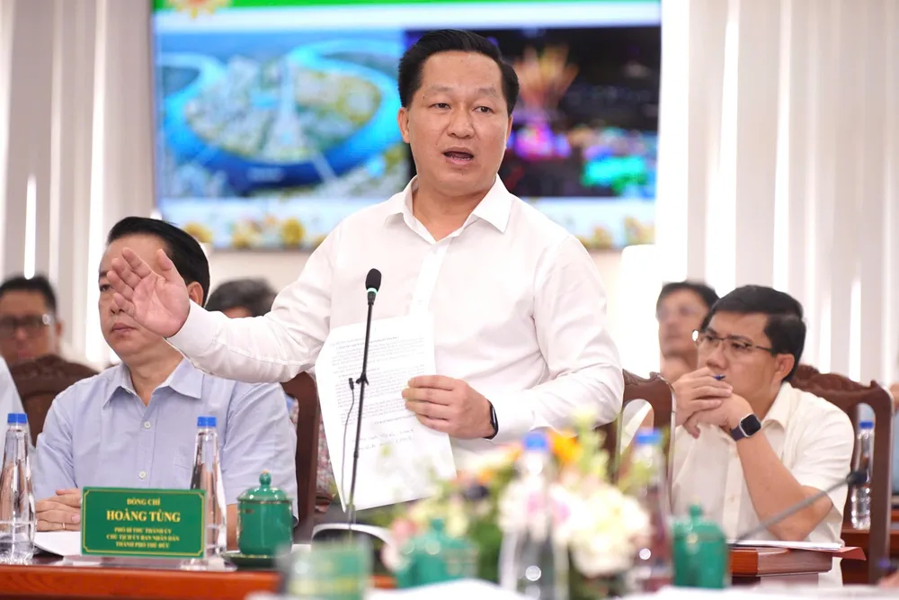 Chủ tịch TP Thủ Đức Hoàng Tùng. Ảnh: Hoàng Hùng