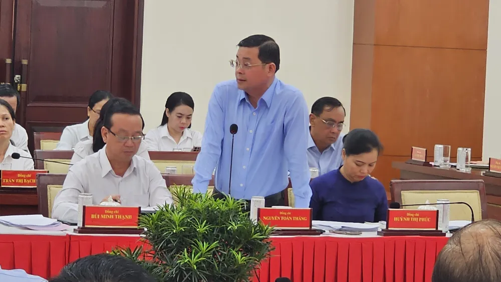 Giám đốc Nguyễn Toàn Thắng phát biểu sáng 15-9