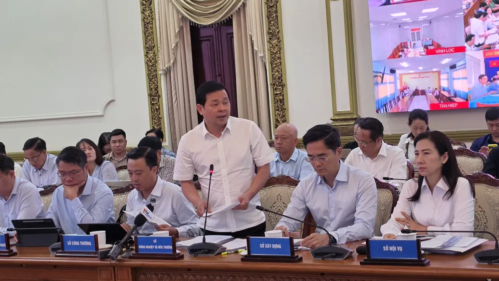 Giám đốc Sở NN-MT Nguyễn Toàn Thắng phát biểu 