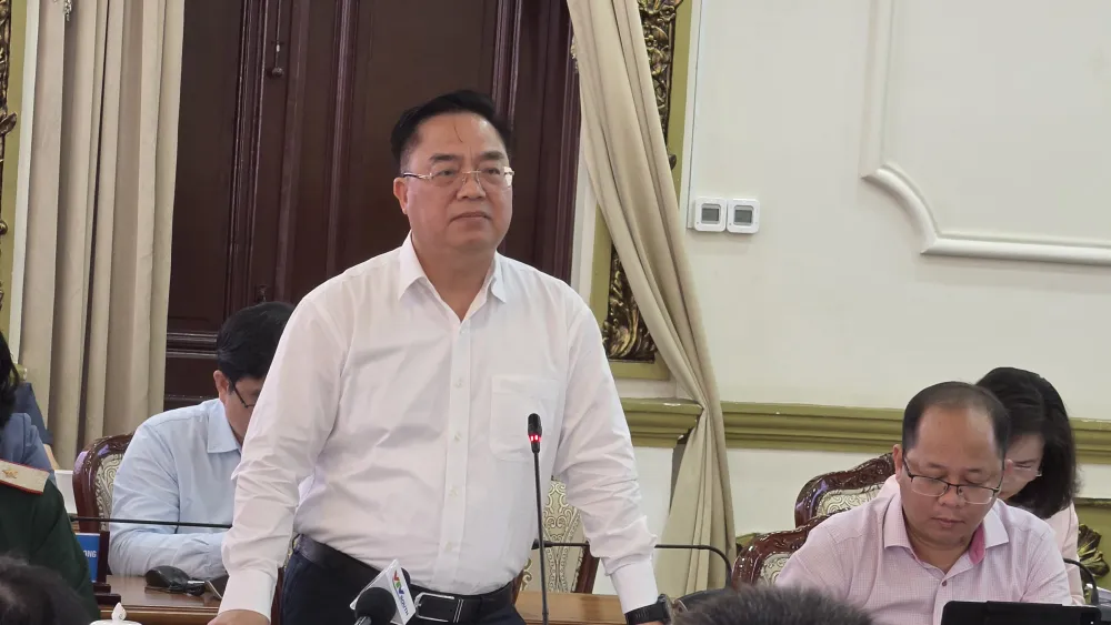 Giám đốc Sở Tài chính Hoàng Vũ Thảnh phát biểu
