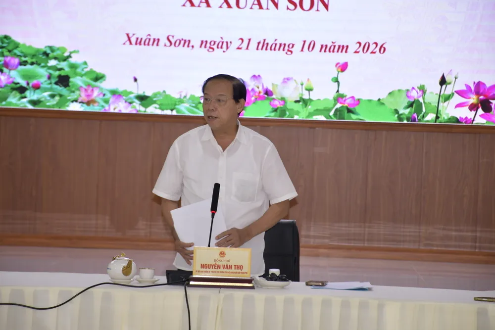 Đồng chí Nguyễn Văn Thọ, Phó Chủ tịch Thường trực HĐND TPHCM phát biểu tại buổi làm việc với xã Xuân Sơn 