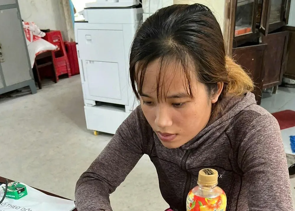 Đối tượng tại cơ quan công an. Ảnh: CA