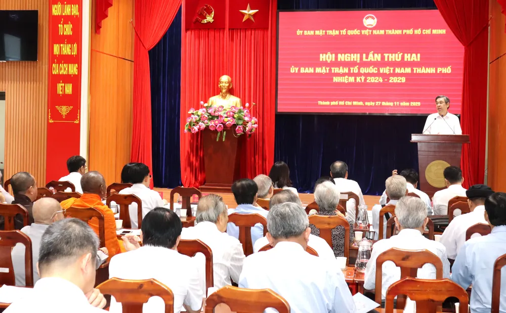 Hội nghị lần thứ II, nhiệm kỳ 2024-2029 Ủy ban MTTQ Việt Nam TPHCM sáng 27-11