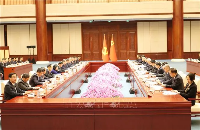 Cuộc gặp đại diện hai Bộ Chính trị Việt Nam - Trung Quốc lần thứ 8. Ảnh: TTXVN