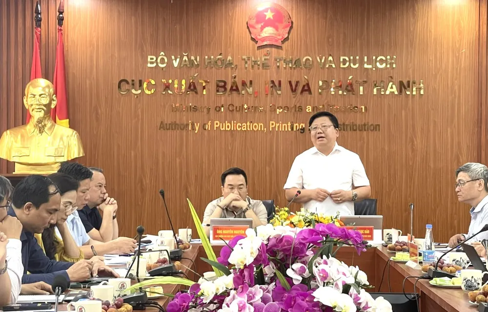 Hội nghị triển khai công tác phòng chống vi phạm bản quyền trong xuất bản. Ảnh THƯƠNG NGUYỄN