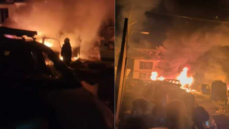 印控克什米尔地区一警察局14日发生爆炸，造成建筑严重受损 图源：NDTV报道配图