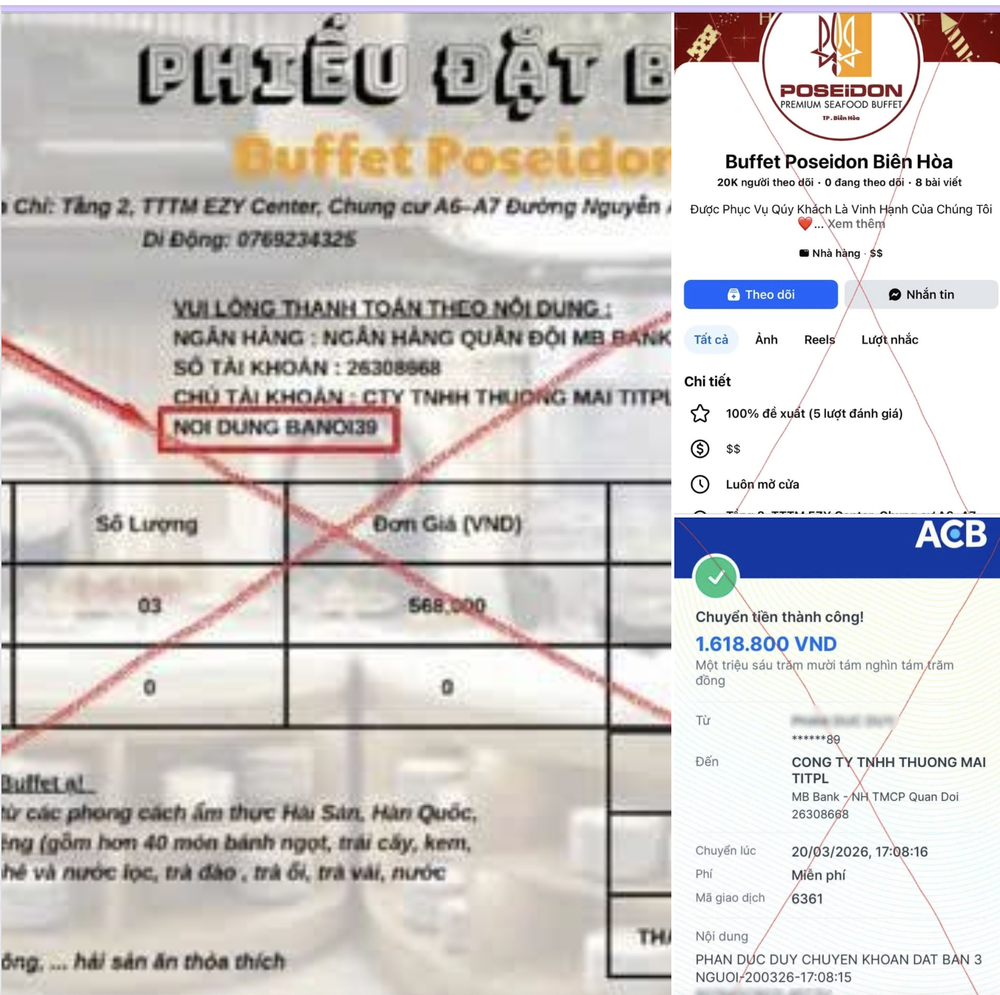 边和波塞冬自助餐厅的假冒粉丝专页，以约2万名关注者。