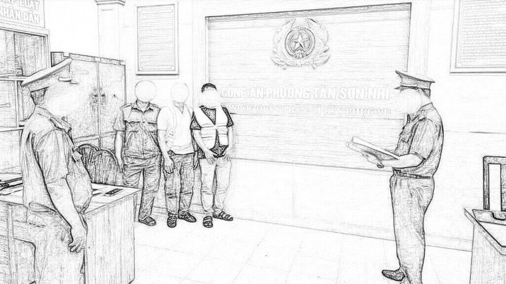  两人被起诉时的情景。