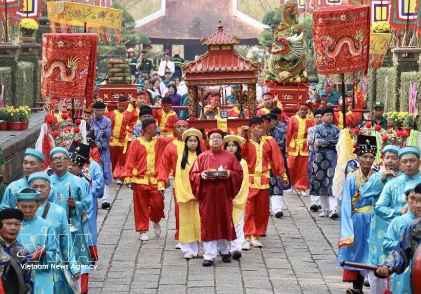 在胡志明市举行的雄王始祖祭祀仪式。