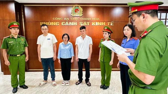 清化省公安厅调查警察机关对案件、嫌犯作出起诉。图：清化省公安机关。