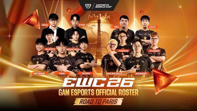 GAM Esports将代表越南参加2026年电子竞技世界杯。图自越南电子竞技娱乐协会