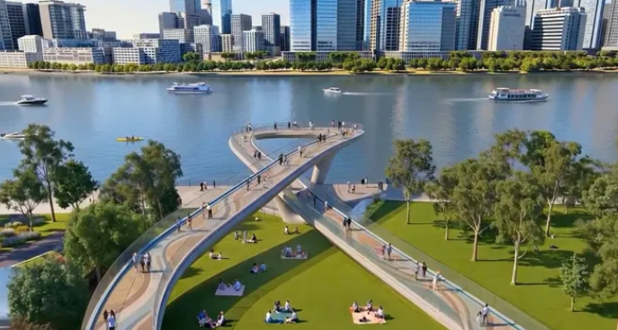 芽龙-庆会码头公园与西贡河畔公共绿地项目配景图。图：胡志明市建设厅