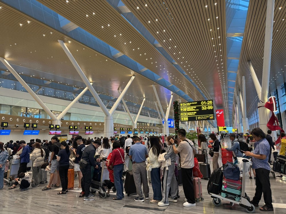 乘客在T3航站楼排队等待办理手续。图：黄雪/《新闻与民族报》