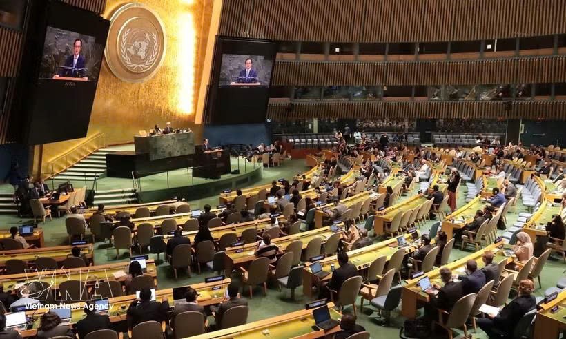 9月4日，联合国大会在纽约总部正式通过由越南发起并推动的《2027—2036年可持续发展文化国际十年》决议。图自越通社