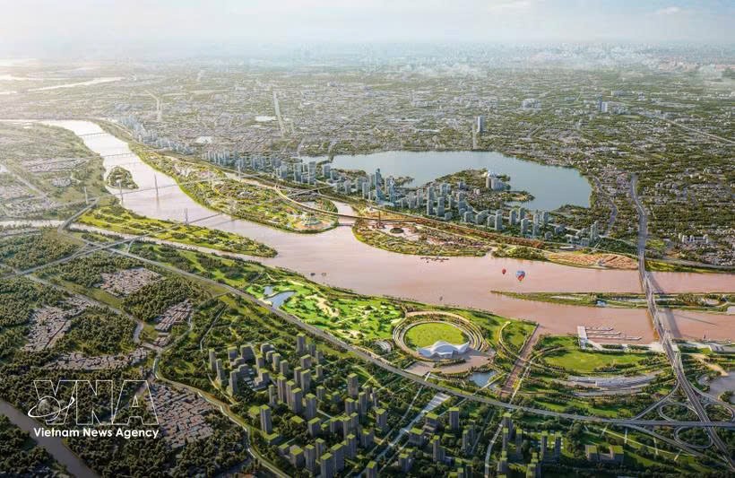 红河景观大道轴线项目效果图。图自越通社