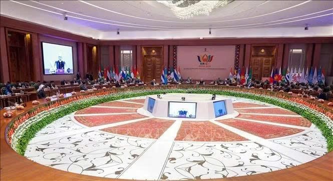 2026年9月12日在印度新德里举行的第十八届金砖国家峰会现场。图自ANI/越通社播发