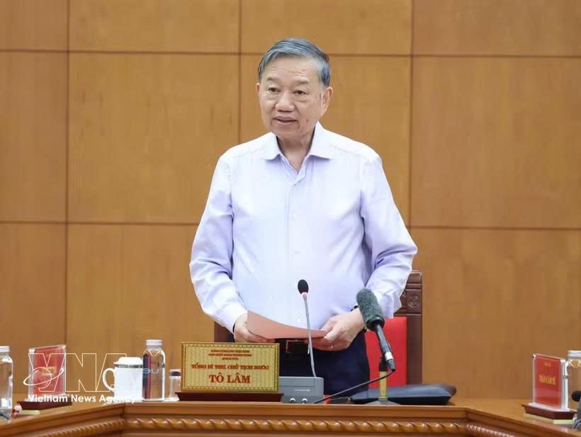 党中央总书记、国家主席、指委会主任苏林主持会议。图自越通社