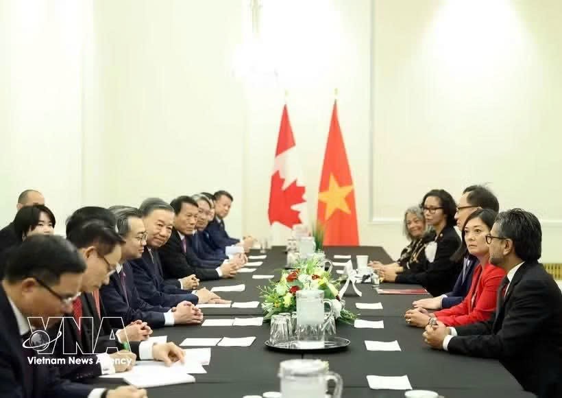 越南党中央总书记、国家主席苏林会见加越友好议员小组。图自越通社