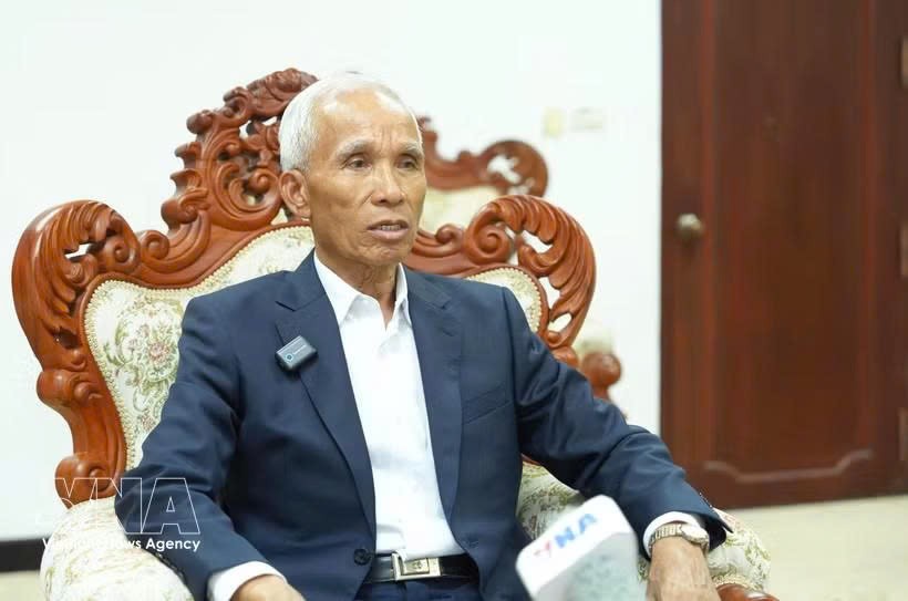 老挝人民革命党中央政治局委员、中央宣传部部长坎潘·培亚冯。图自越通社