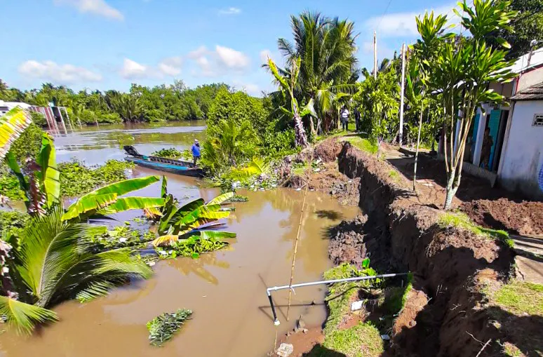 Sạt lở bờ sông Hậu diễn biến ngày càng phức tạp  ảnh 2