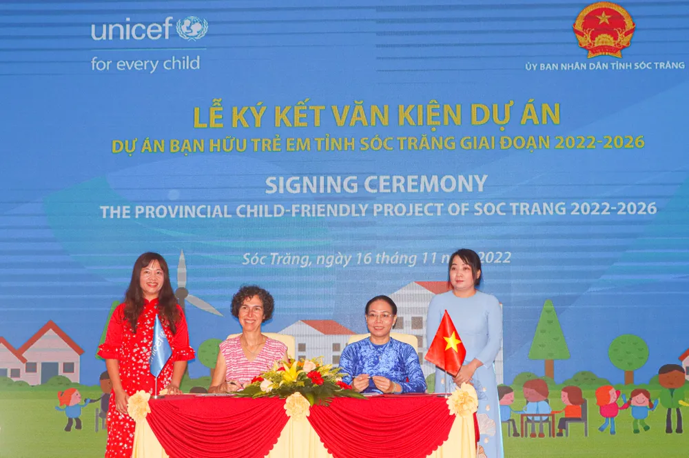 Sóc Trăng và UNICEF triển khai dự án “Bạn hữu trẻ em” hơn 2,61 triệu USD ảnh 1