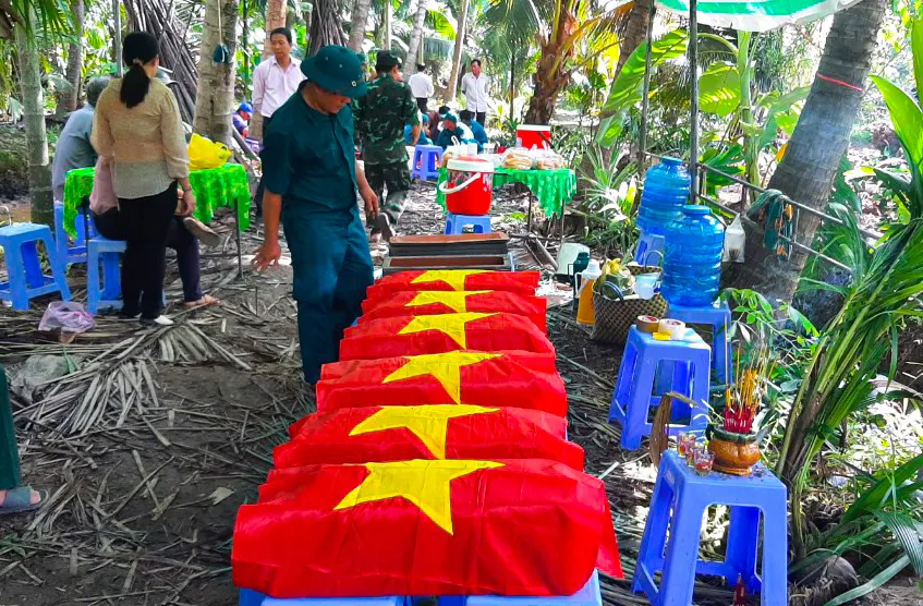 Hơn 100 bộ hài cốt của liệt sĩ được phát hiện tại huyện Giồng Trôm, tỉnh Bến Tre