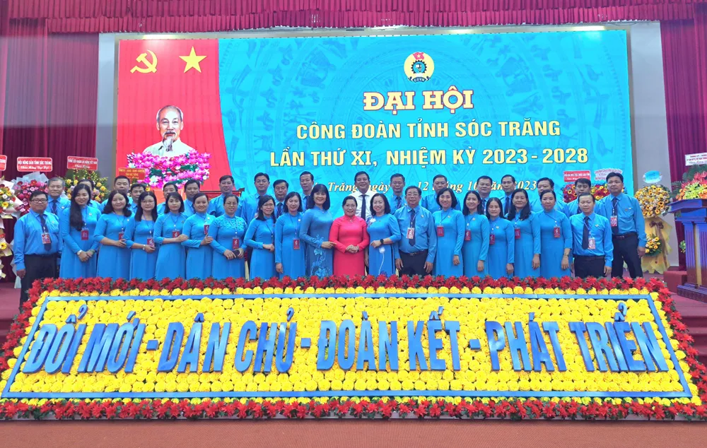 Ban chấp hành Công đoàn tỉnh Sóc Trăng lần thứ XI, nhiệm kỳ 2023-2028 ra mắt đại hội