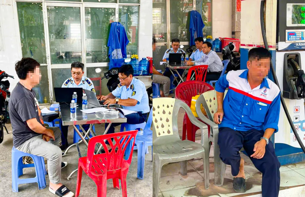 Lực lượng Quản lý thị trường kiểm tra đột xuất tại cửa hàng xăng, dầu tại phường Tân An, TP Cần Thơ