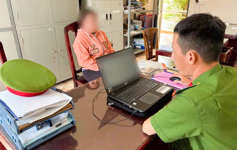 Bà N. tại cơ quan công an