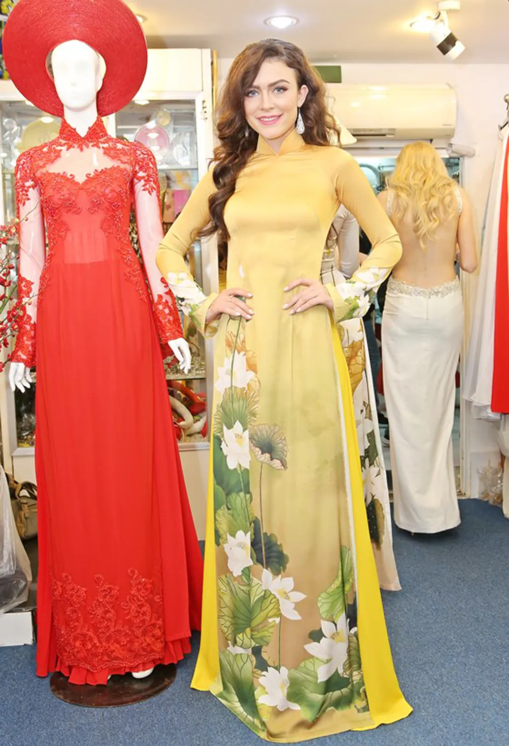 Thí sinh Hoa hậu Hòa bình Quốc tế 2017 hào hứng thử áo dài ảnh 6