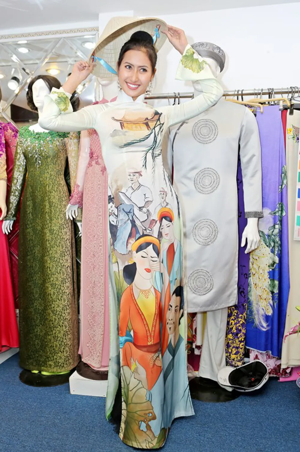 Thí sinh Hoa hậu Hòa bình Quốc tế 2017 hào hứng thử áo dài ảnh 8