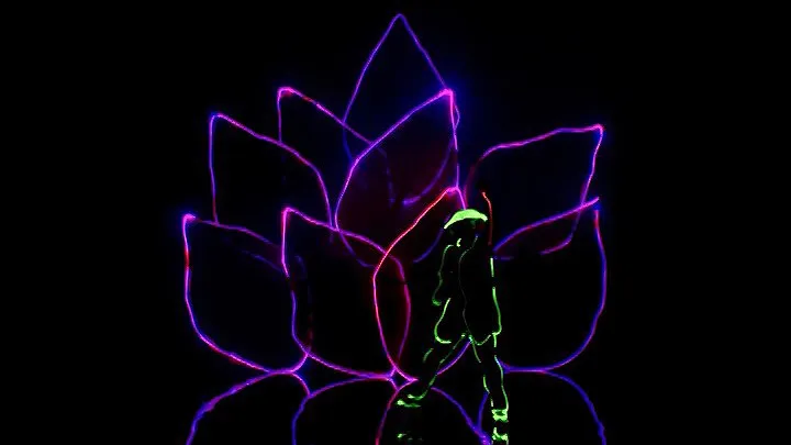 Hình ảnh đóa hoa sen trong tiết mục của nhóm 218